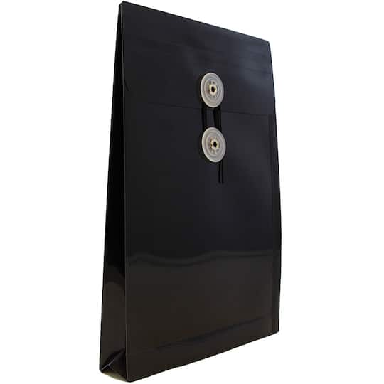 JAM Paper 6.25" x 9.25" Button & String Tie Closure Plastic Envelopes